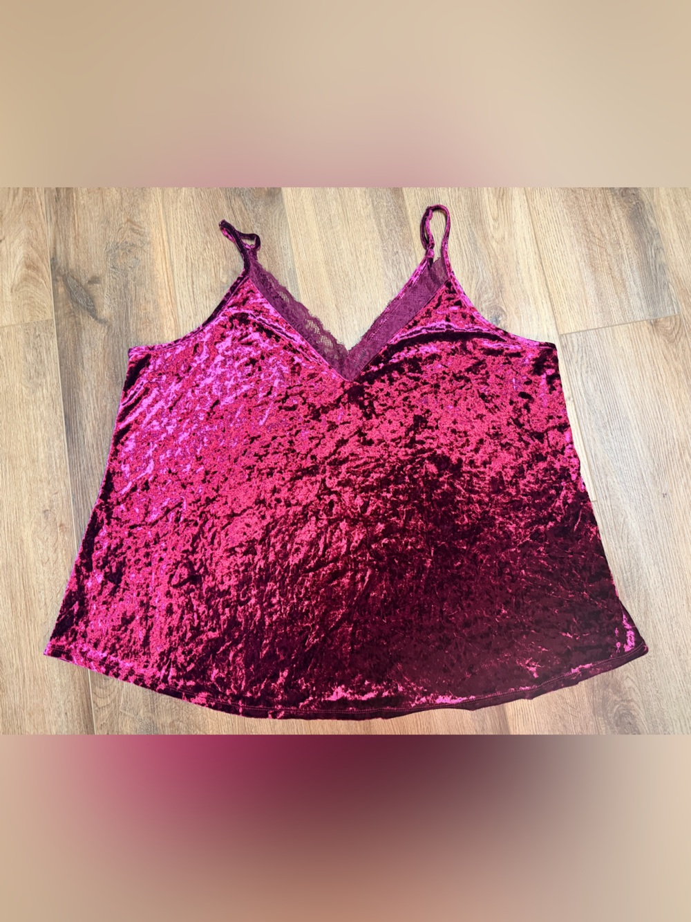 Torrid Burgundy Velvet Lace Cami Y2K Whimsigoth Boho Dark Feminine Date Night - Picture 9 of 13
